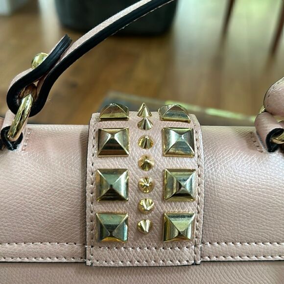 VALENTINO BY MARIO VALENTINO Cleo Palmellato Leather Top Handle Bag NEW + Duster - Picture 5 of 9